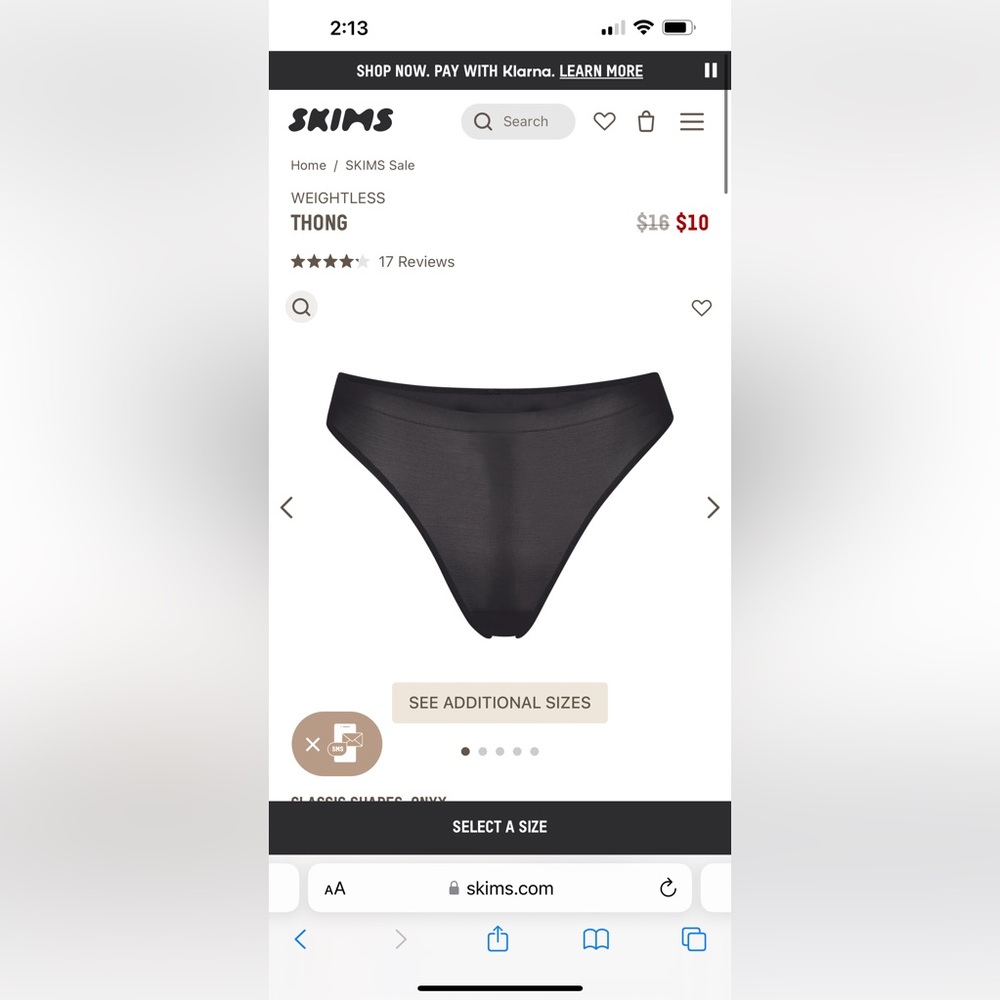 ✨3 SKIMS Weightless Thong (3 pair)